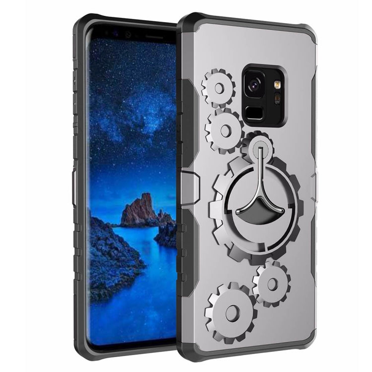 For Galaxy S9 TPU + PC Gearwheel Style Multi-function Outdoor Sports Protective Back Cover Case With 360 Degree Rotatable Holder & Armband