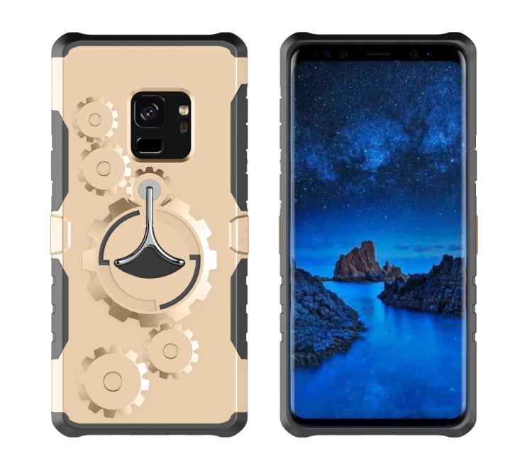 For Galaxy S9 TPU + PC Gearwheel Style Multi-function Outdoor Sports Protective Back Cover Case With 360 Degree Rotatable Holder & Armband