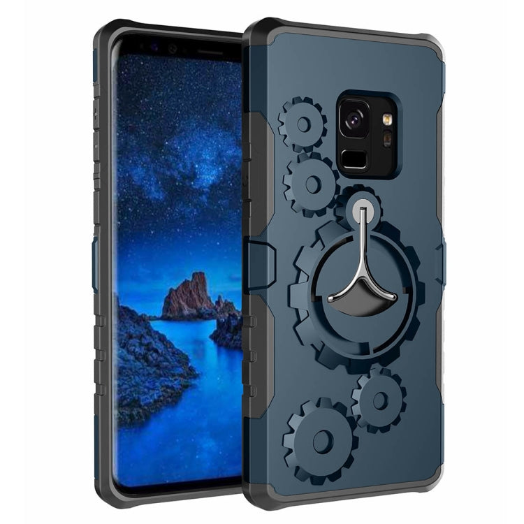 For Galaxy S9 TPU + PC Gearwheel Style Multi-function Outdoor Sports Protective Back Cover Case With 360 Degree Rotatable Holder & Armband