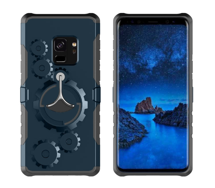 For Galaxy S9 TPU + PC Gearwheel Style Multi-function Outdoor Sports Protective Back Cover Case With 360 Degree Rotatable Holder & Armband