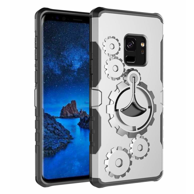 For Galaxy S9 TPU + PC Gearwheel Style Multi-function Outdoor Sports Protective Back Cover Case With 360 Degree Rotatable Holder & Armband