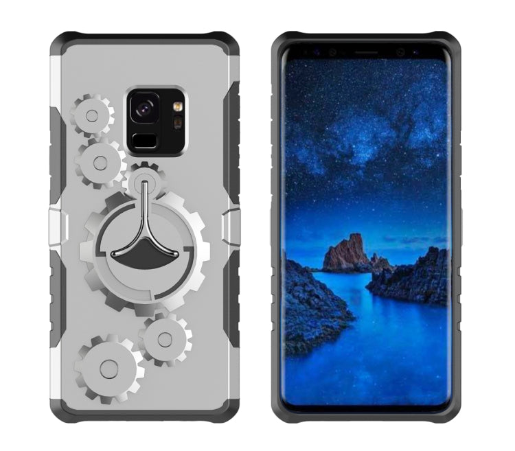 For Galaxy S9 TPU + PC Gearwheel Style Multi-function Outdoor Sports Protective Back Cover Case With 360 Degree Rotatable Holder & Armband