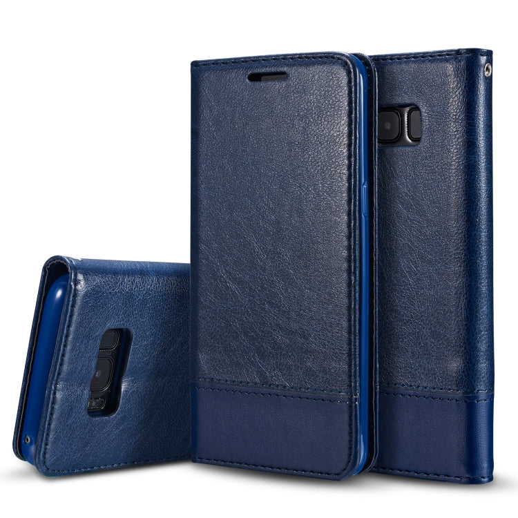 Double-sided Adsorption Stitching Horizontal Flip Leather Case for Galaxy S10, with Holder & Card Slots & Sling