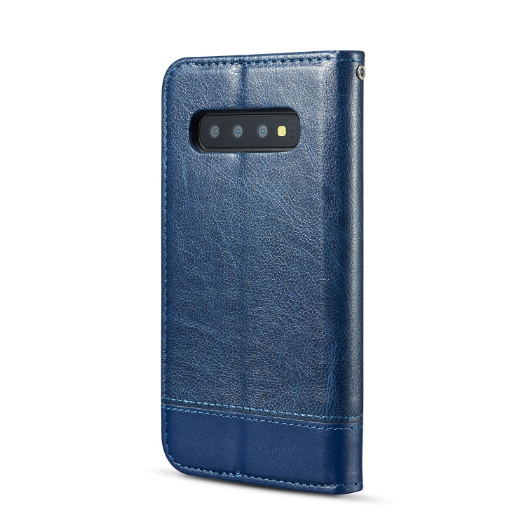 Double-sided Adsorption Stitching Horizontal Flip Leather Case for Galaxy S10, with Holder & Card Slots & Sling