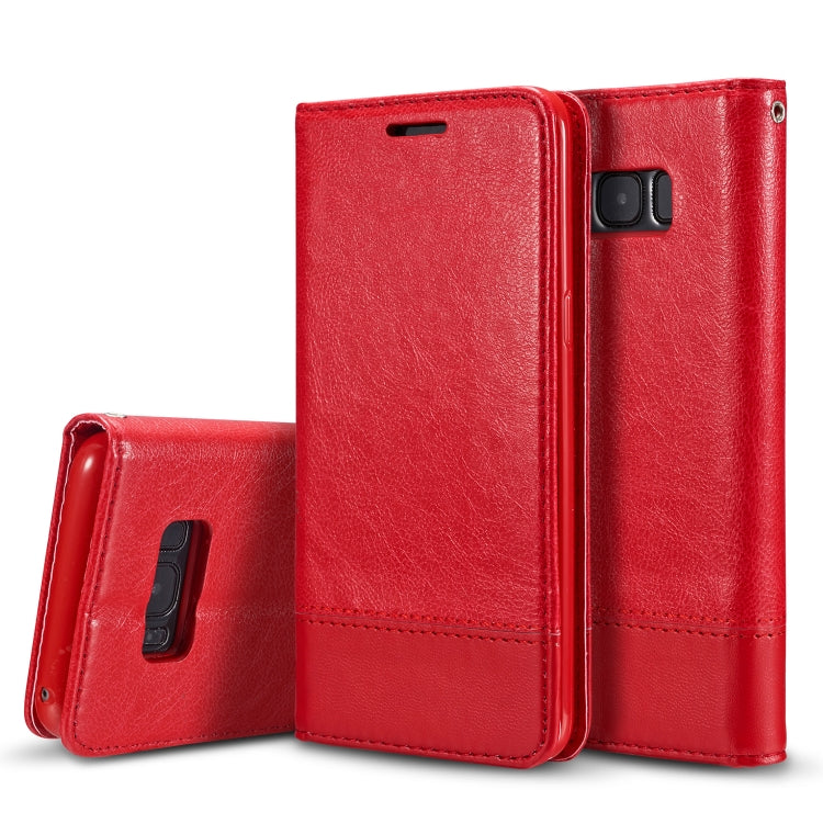 Double-sided Adsorption Stitching Horizontal Flip Leather Case for Galaxy S10, with Holder & Card Slots & Sling