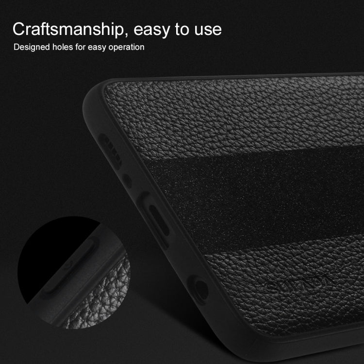 SULADA Anti-slip TPU + Handmade Leather Case for Galaxy S10e(Black)