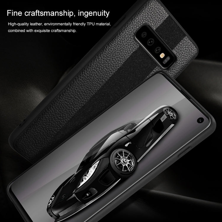 SULADA Anti-slip TPU + Handmade Leather Case for Galaxy S10