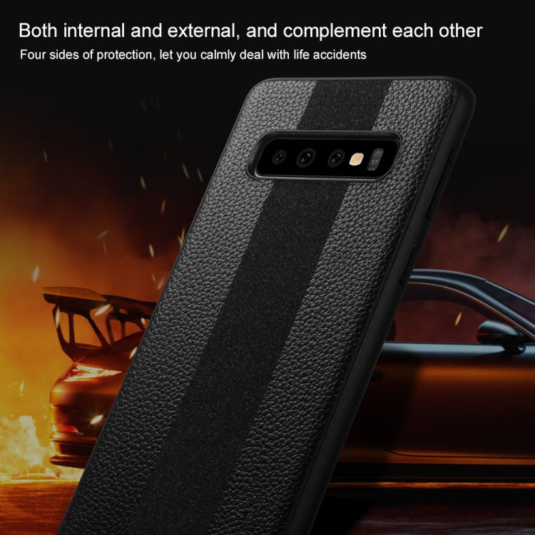 SULADA Anti-slip TPU + Handmade Leather Case for Galaxy S10
