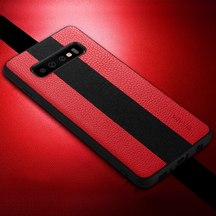 SULADA Anti-slip TPU + Handmade Leather Case for Galaxy S10