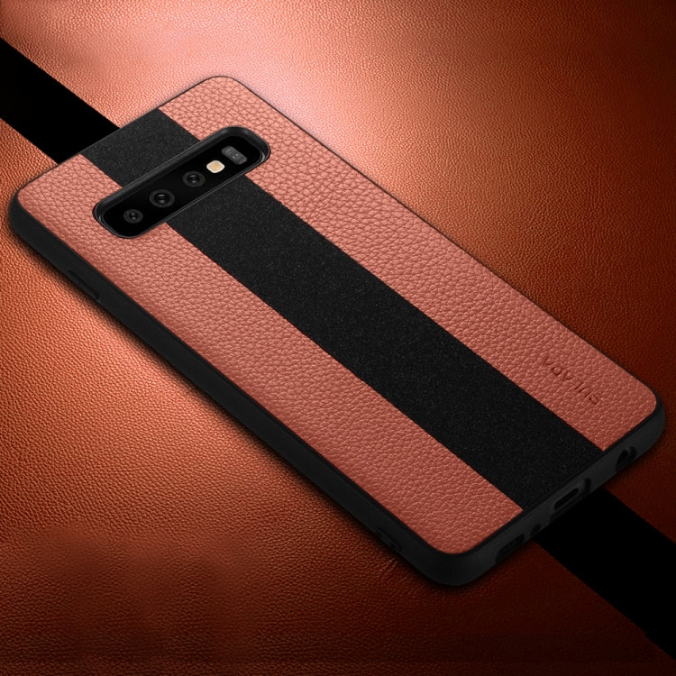 SULADA Anti-slip TPU + Handmade Leather Case for Galaxy S10