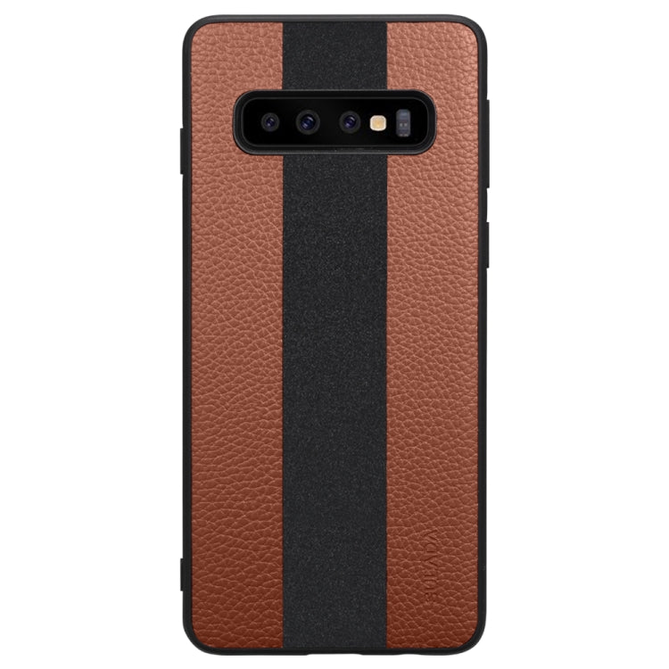 SULADA Anti-slip TPU + Handmade Leather Case for Galaxy S10