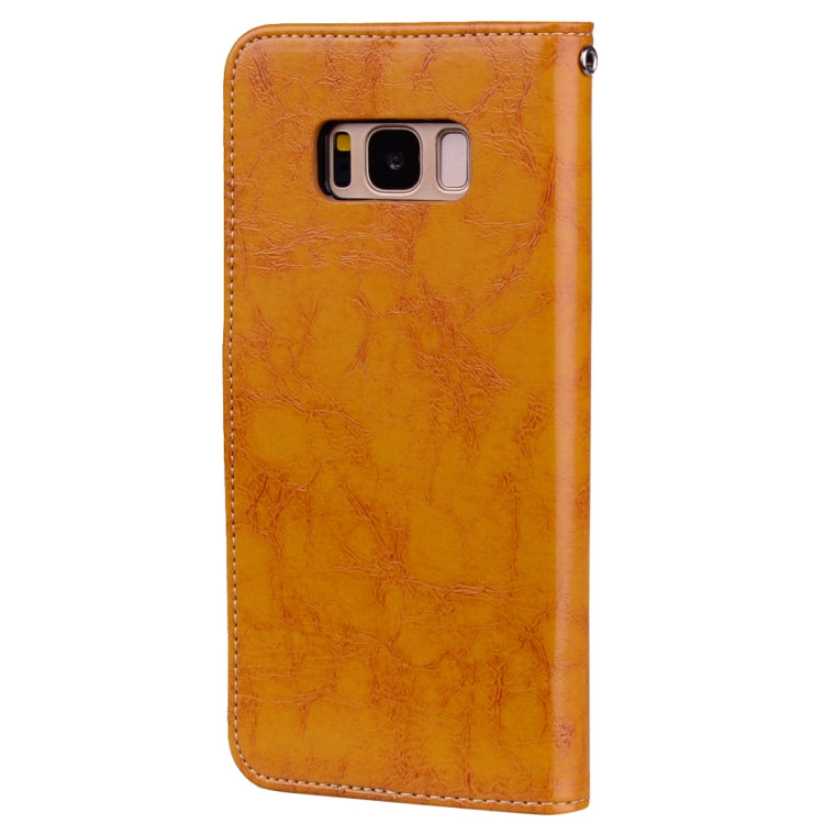 For Galaxy S8 Business Style Oil Wax Texture Horizontal Flip Leather Case with Holder & Card Slots & Wallet