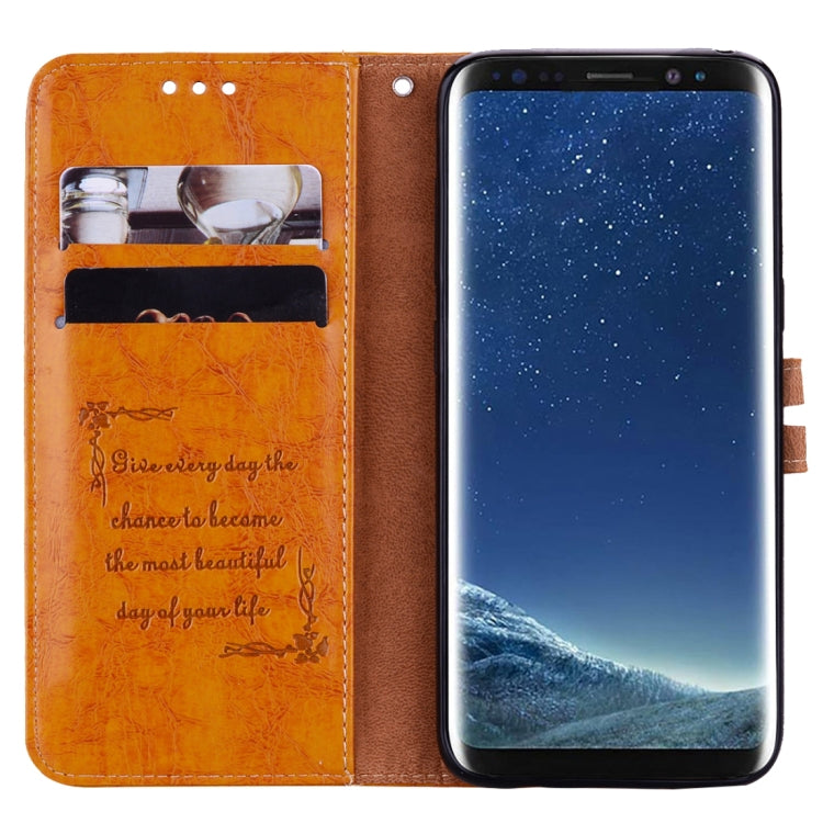 For Galaxy S8 Business Style Oil Wax Texture Horizontal Flip Leather Case with Holder & Card Slots & Wallet
