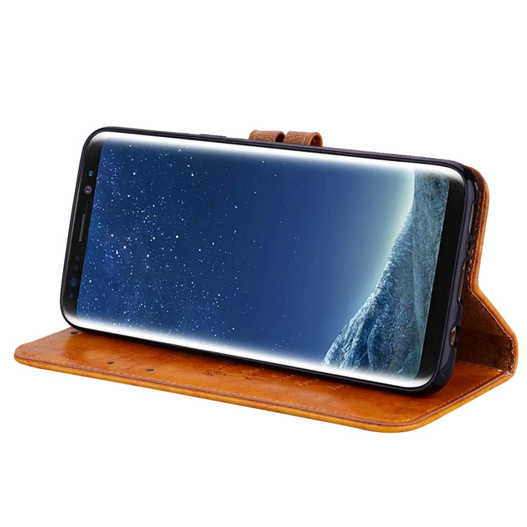 For Galaxy S8 Business Style Oil Wax Texture Horizontal Flip Leather Case with Holder & Card Slots & Wallet