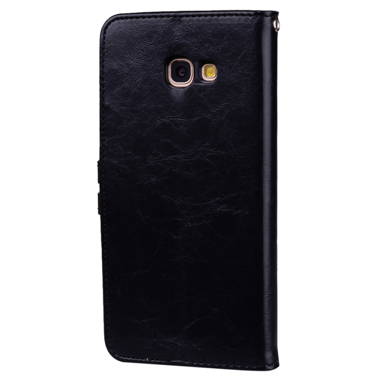 For Samsung Galaxy A3 (2017) Business Style Oil Wax Texture Horizontal Flip Leather Case with Holder & Card Slots & Wallet