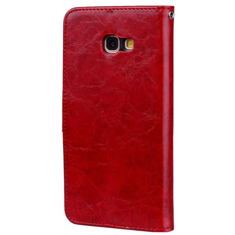 For Samsung Galaxy A3 (2017) Business Style Oil Wax Texture Horizontal Flip Leather Case with Holder & Card Slots & Wallet