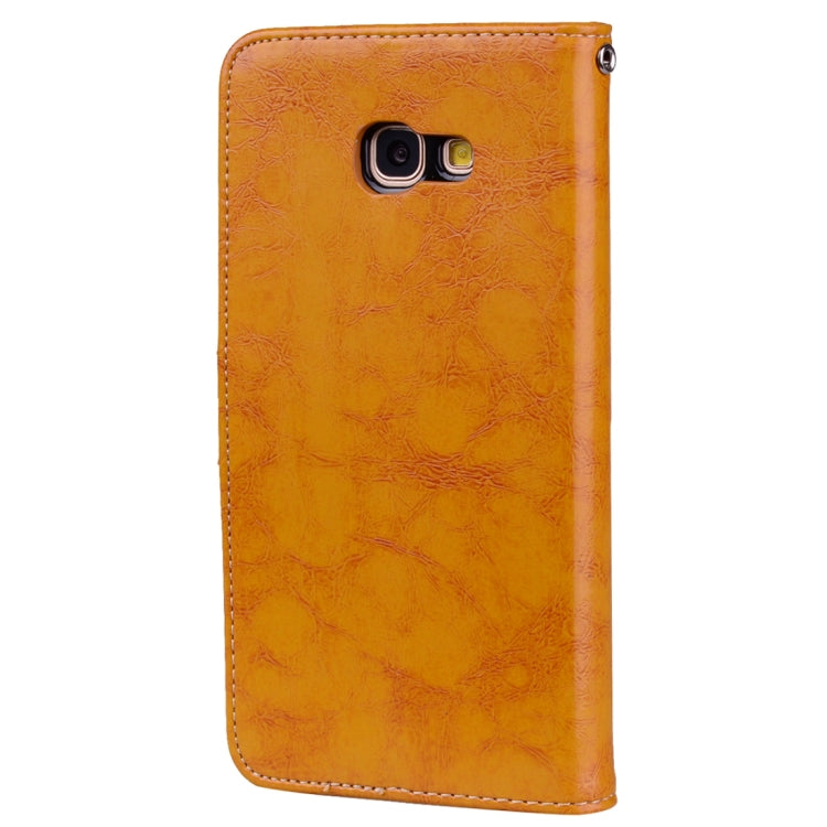 For Samsung Galaxy A5 (2017) Business Style Oil Wax Texture Horizontal Flip Leather Case with Holder & Card Slots & Wallet