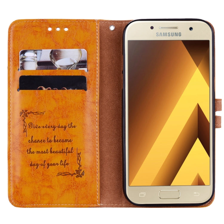 For Samsung Galaxy A5 (2017) Business Style Oil Wax Texture Horizontal Flip Leather Case with Holder & Card Slots & Wallet