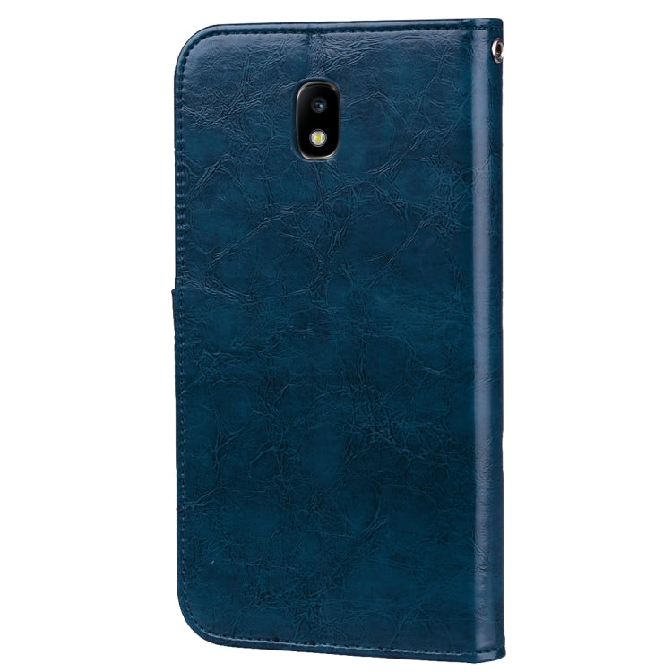 For Galaxy J3 (2017) / J330 (EU Version) Business Style Oil Wax Texture Horizontal Flip Leather Case with Holder & Card Slots & Wallet