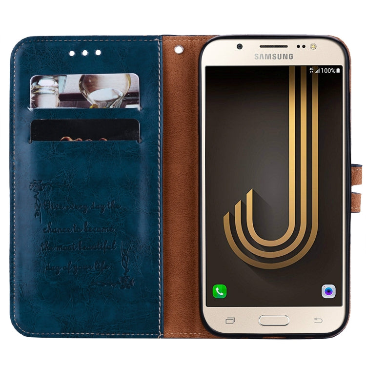 For Galaxy J3 (2017) / J330 (EU Version) Business Style Oil Wax Texture Horizontal Flip Leather Case with Holder & Card Slots & Wallet