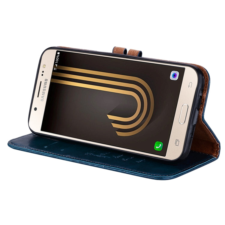 For Galaxy J3 (2017) / J330 (EU Version) Business Style Oil Wax Texture Horizontal Flip Leather Case with Holder & Card Slots & Wallet