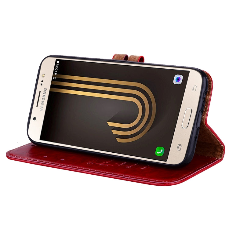 For Galaxy J3 (2017) / J330 (EU Version) Business Style Oil Wax Texture Horizontal Flip Leather Case with Holder & Card Slots & Wallet