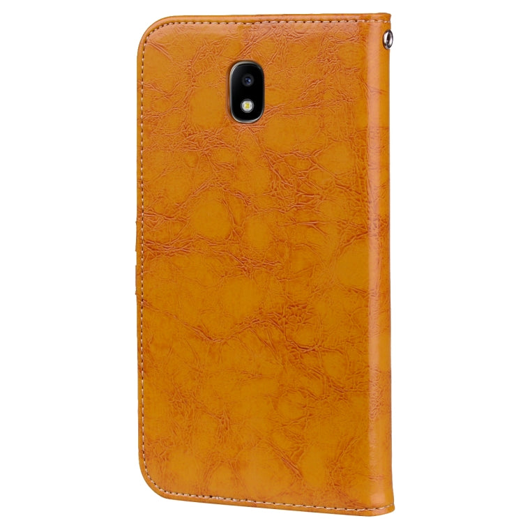 For Galaxy J3 (2017) / J330 (EU Version) Business Style Oil Wax Texture Horizontal Flip Leather Case with Holder & Card Slots & Wallet
