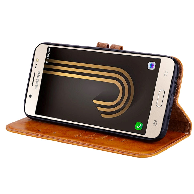 For Galaxy J3 (2017) / J330 (EU Version) Business Style Oil Wax Texture Horizontal Flip Leather Case with Holder & Card Slots & Wallet