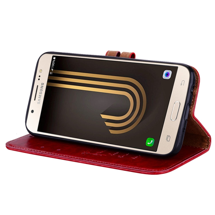 For Samsung Galaxy J5 (2017) / J530 (EU Version) Business Style Oil Wax Texture Horizontal Flip Leather Case with Holder & Card Slots & Wallet