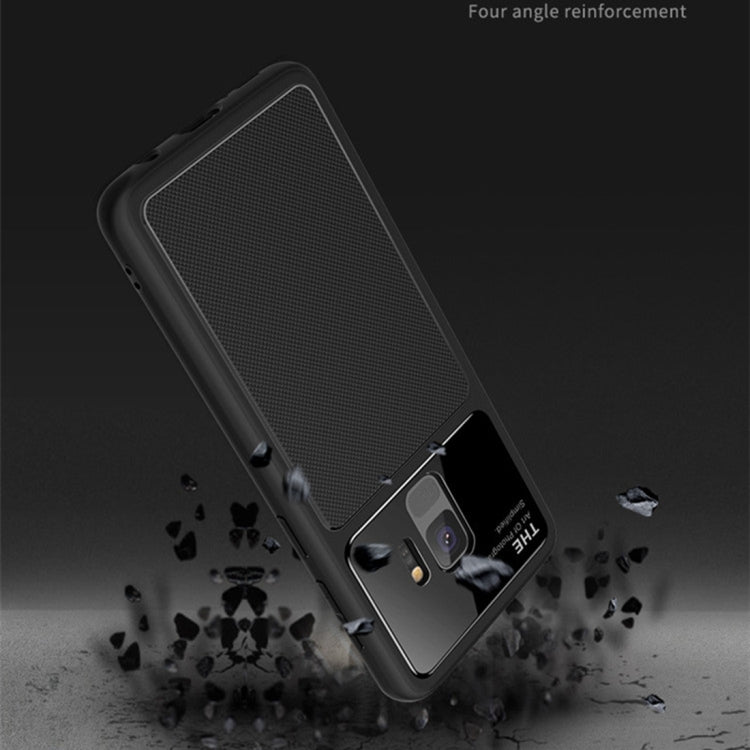 Lenuo LeJazz Series for Galaxy S9 Shockproof TPU + Glass Protective Back Case (Red)