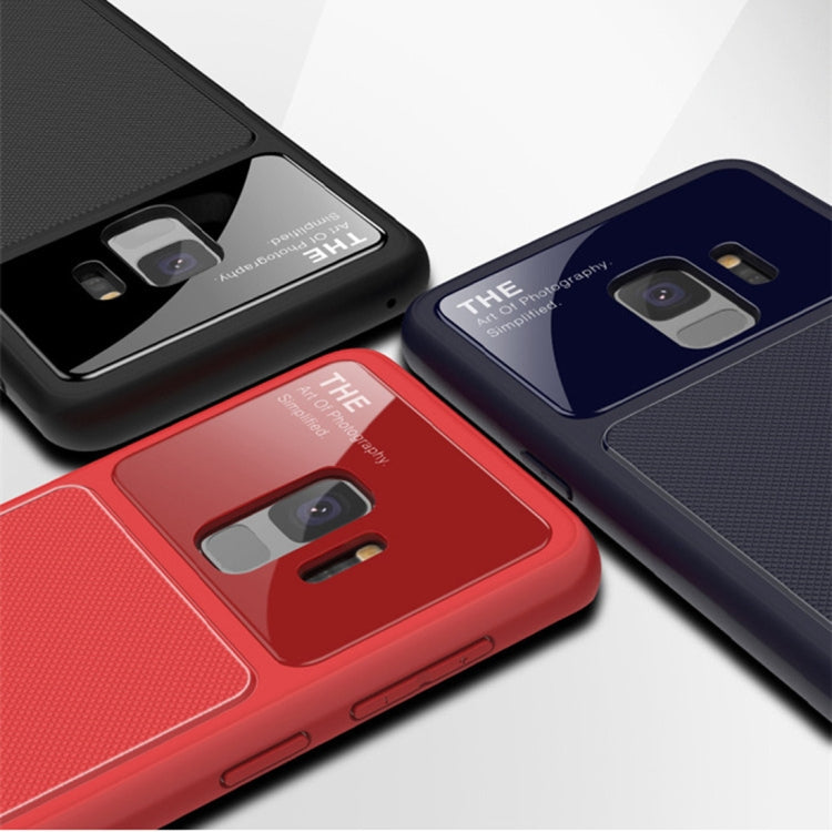 Lenuo LeJazz Series for Galaxy S9 Shockproof TPU + Glass Protective Back Case (Red)