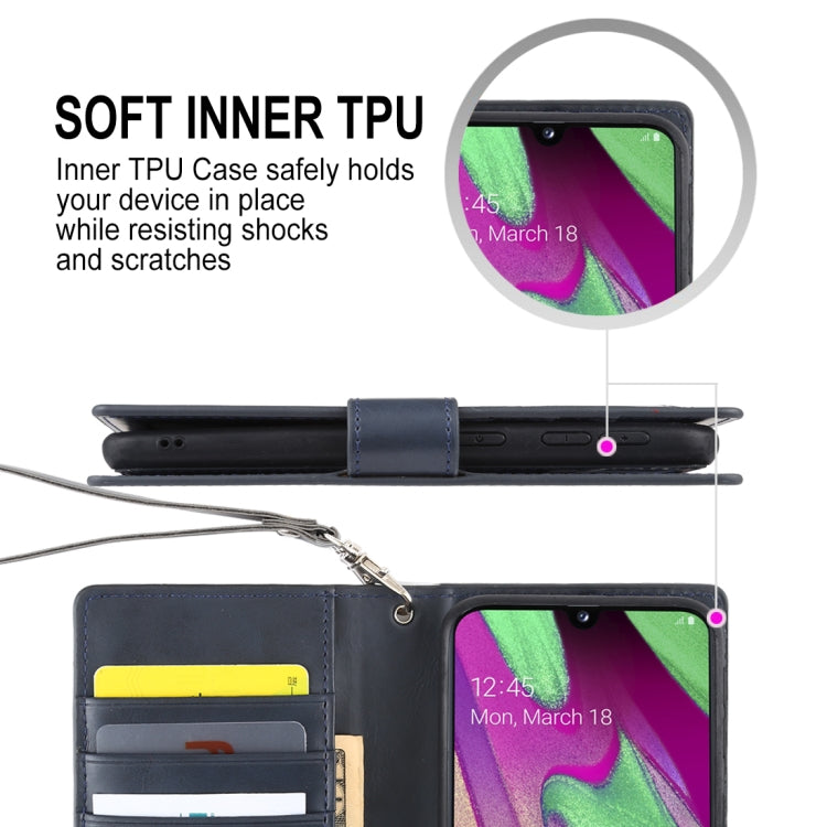 GOOSPERY DETACHABLE DIARY Horizontal Flip Leather Case with Holder & Card Slots & Zipper & Wallet for Galaxy A40