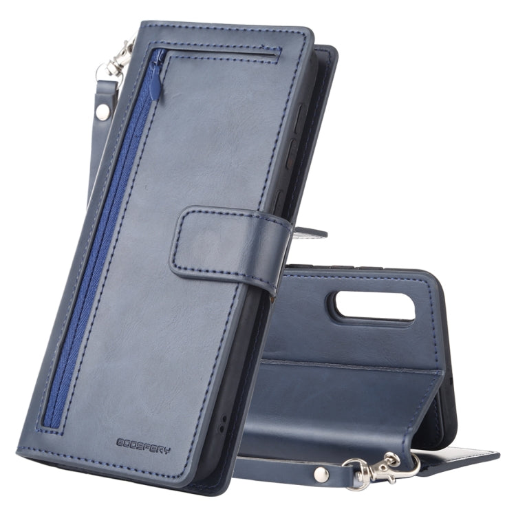 GOOSPERY DETACHABLE DIARY Horizontal Flip Leather Case with Holder & Card Slots & Zipper & Wallet for Galaxy A50