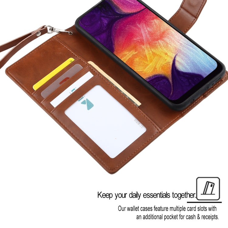 GOOSPERY DETACHABLE DIARY Horizontal Flip Leather Case with Holder & Card Slots & Zipper & Wallet for Galaxy A50