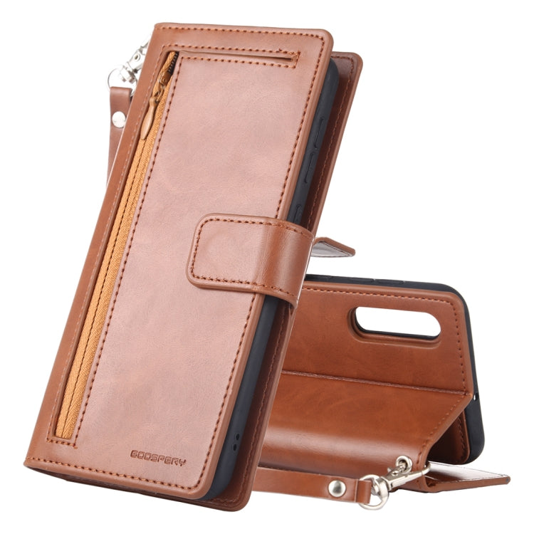 GOOSPERY DETACHABLE DIARY Horizontal Flip Leather Case with Holder & Card Slots & Zipper & Wallet for Galaxy A50