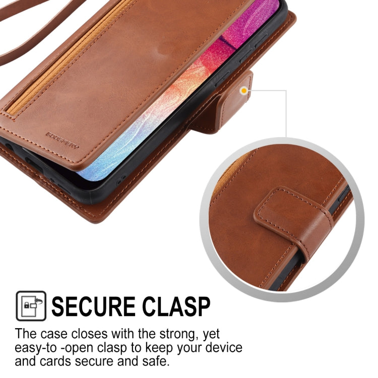 GOOSPERY DETACHABLE DIARY Horizontal Flip Leather Case with Holder & Card Slots & Zipper & Wallet for Galaxy A50