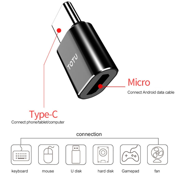 TOTUDESIGN Exquisite Series 5V 2.4A Micro to USB-C / Type-C Adaptor