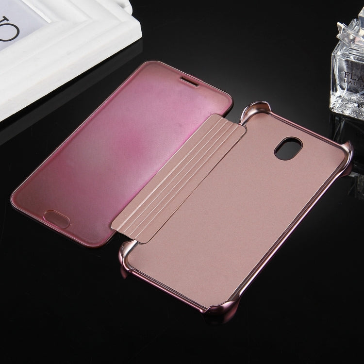 For Galaxy J7 (2017) / J730 (EU Version) Electroplating Mirror Horizontal Flip Leather Case