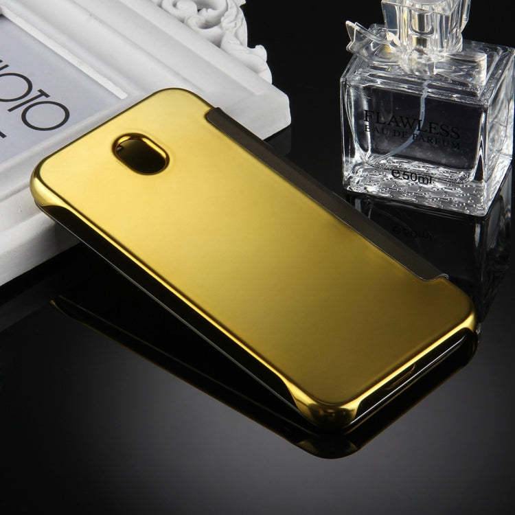 For Galaxy J7 (2017) / J730 (EU Version) Electroplating Mirror Horizontal Flip Leather Case