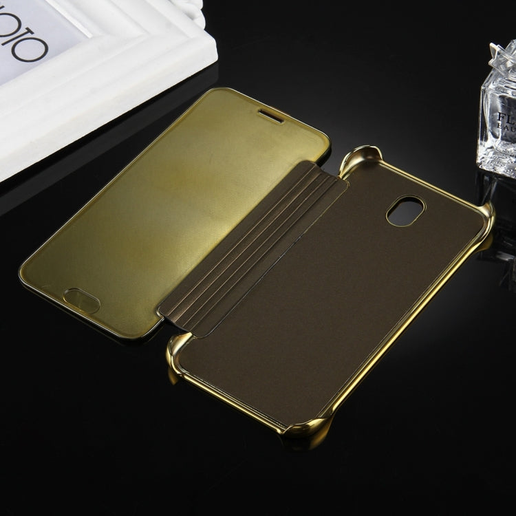 For Galaxy J7 (2017) / J730 (EU Version) Electroplating Mirror Horizontal Flip Leather Case