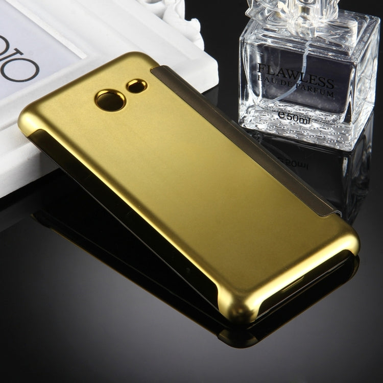 For Galaxy J5 (2017) (US Version) Electroplating Mirror Horizontal Flip Leather Case