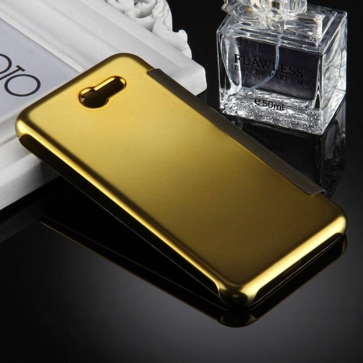 For Galaxy J7 (2017) (US Version) Electroplating Mirror Horizontal Flip Leather Case
