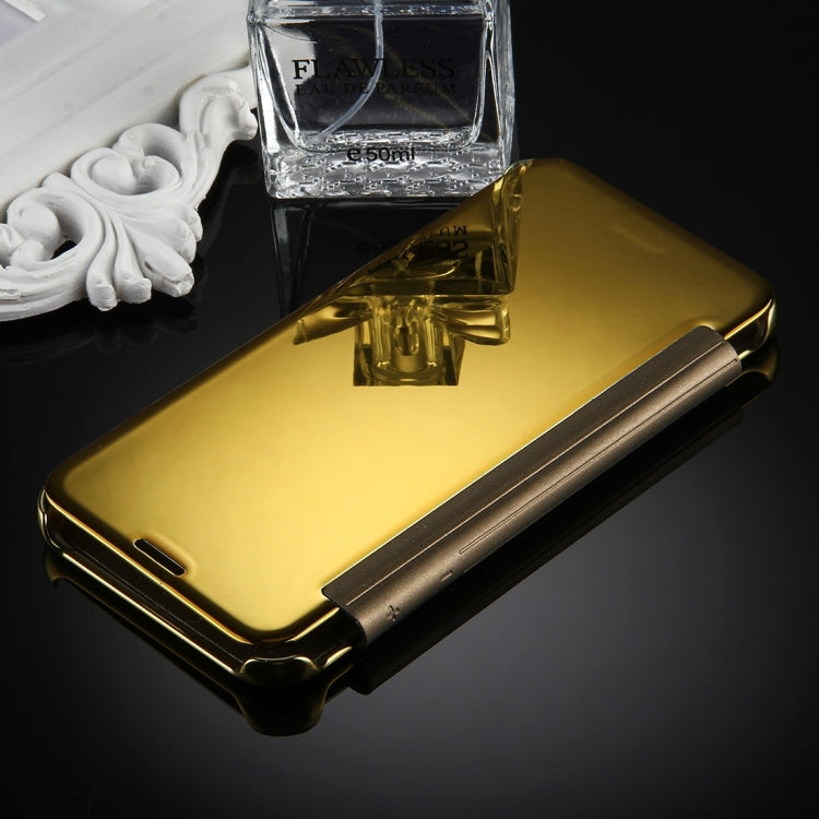 For Galaxy J7 (2017) (US Version) Electroplating Mirror Horizontal Flip Leather Case