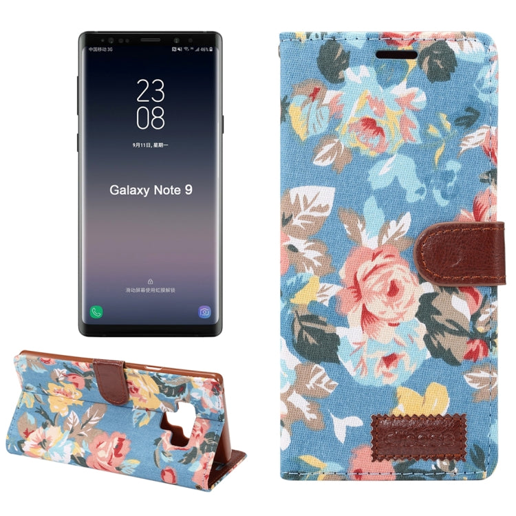 Dibase Flower Pattern Horizontal Flip PU Leather Case for Galaxy Note 9, with Holder & Card Slot