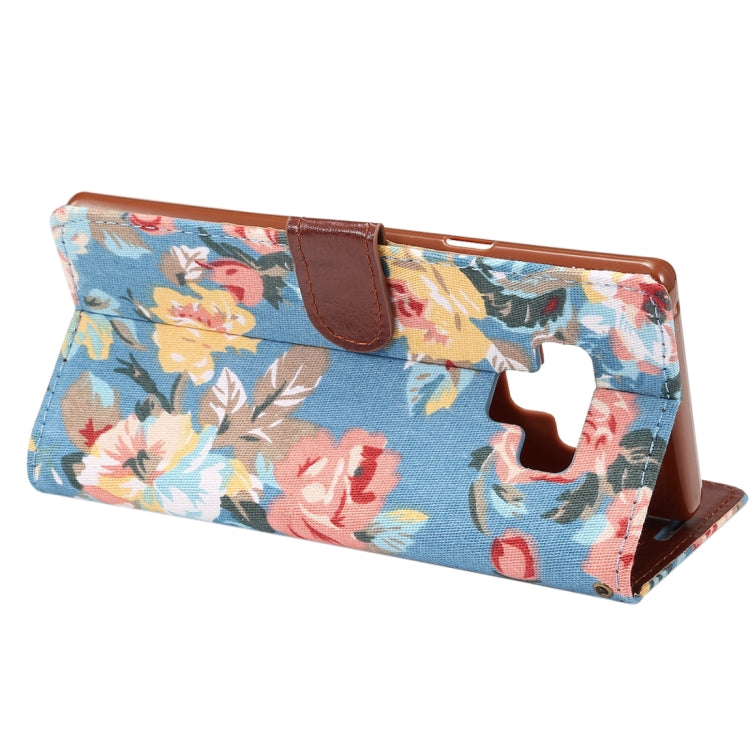 Dibase Flower Pattern Horizontal Flip PU Leather Case for Galaxy Note 9, with Holder & Card Slot
