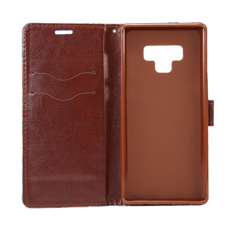 Dibase Flower Pattern Horizontal Flip PU Leather Case for Galaxy Note 9, with Holder & Card Slot