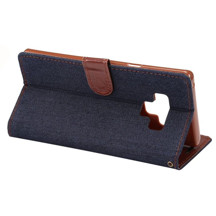 dibase Denim Texture Horizontal Flip PU Leather Case for Galaxy Note 9, with Holder & Card Slot