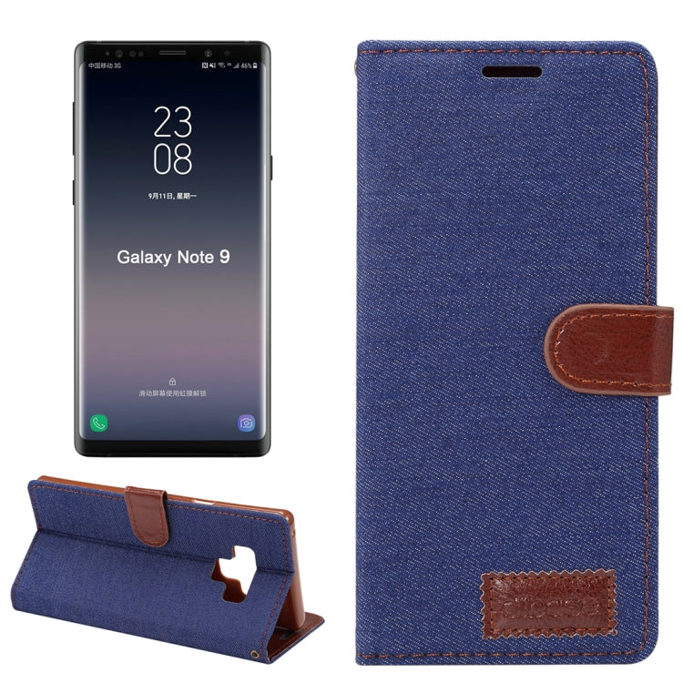 dibase Denim Texture Horizontal Flip PU Leather Case for Galaxy Note 9, with Holder & Card Slot