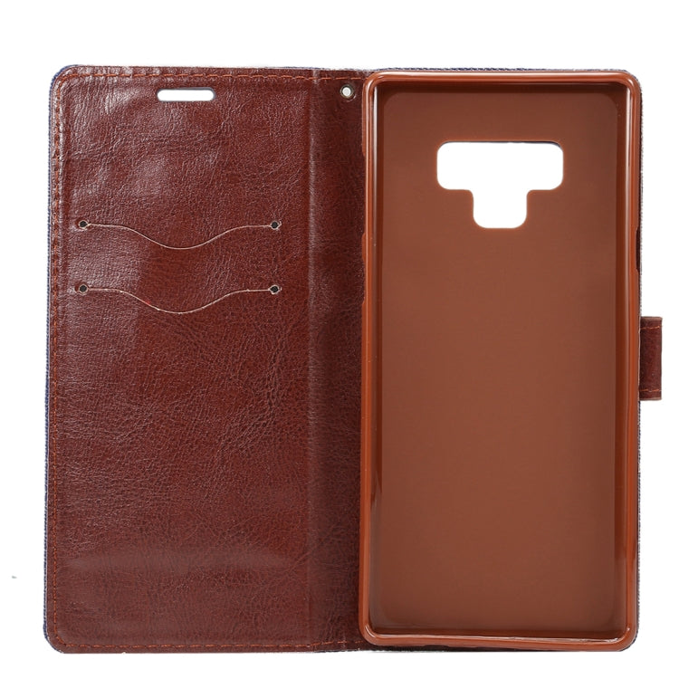 dibase Denim Texture Horizontal Flip PU Leather Case for Galaxy Note 9, with Holder & Card Slot