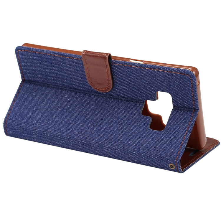 dibase Denim Texture Horizontal Flip PU Leather Case for Galaxy Note 9, with Holder & Card Slot